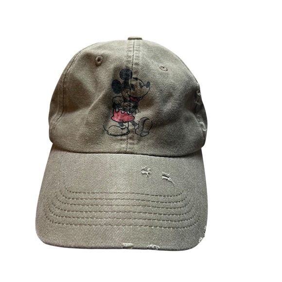 Walt Disney Parks Mickey Mouse Ball Cap Hat Adult Size Distressed - Picture 2 of 9